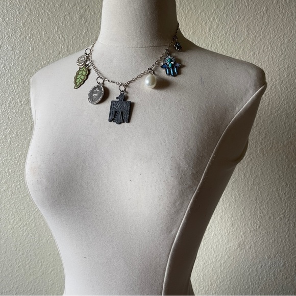 New Sterling Silver Chain Handmade With Vintage Charms Pendants From 1970s-1990s - Picture 6 of 17